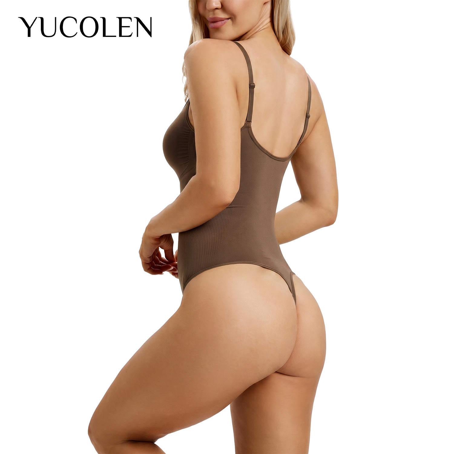 YUCOLEN Women U‑Neck Thong Bod - Shapewear Bodysuit Firm recension och pris