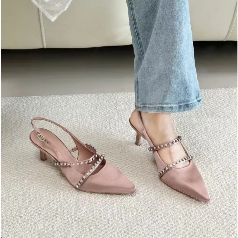 Fashion Women's Sandals Pink S - Slip Dress Satin recension och pris