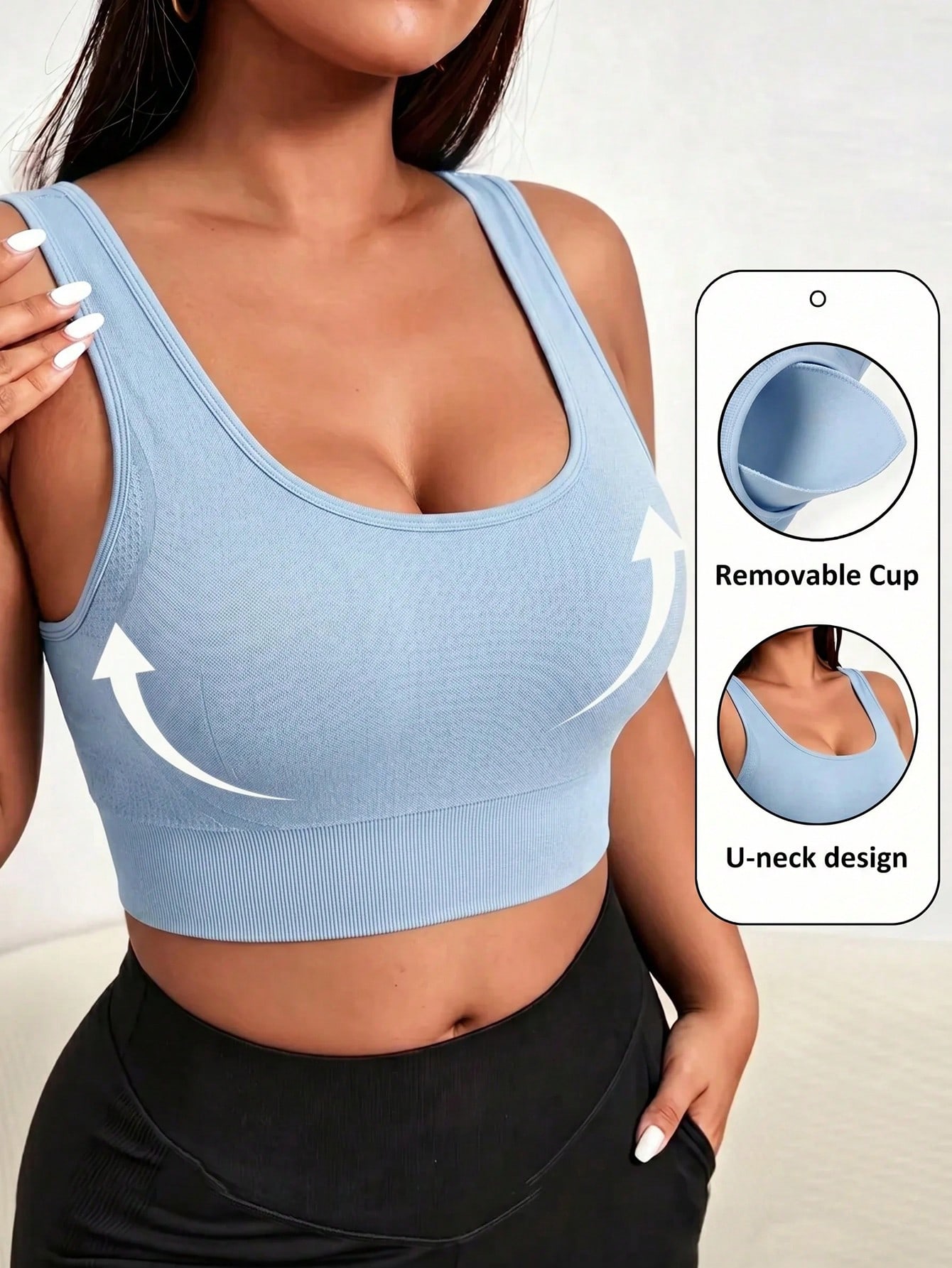 Plus Size Seamless Sports Bra  - Push Up Bra Padded recension och pris